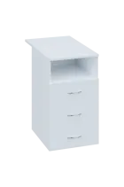 CKC 1 - 84 kontejner přístavný, 3-zásuvkový/nika, deska 18 mm, centrální zámek, bílá